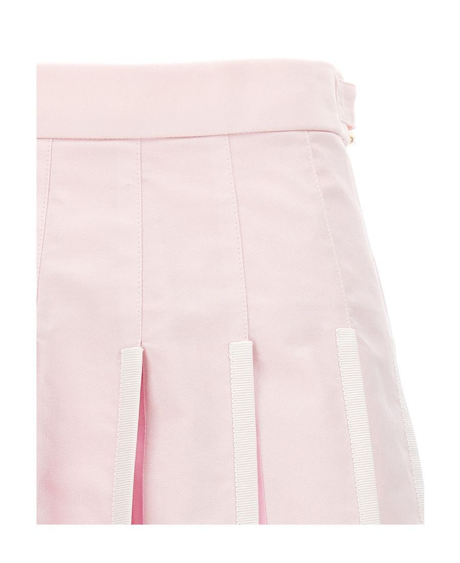 Thom Browne Pleated Oxford Skirt Skirts Pink In Pink