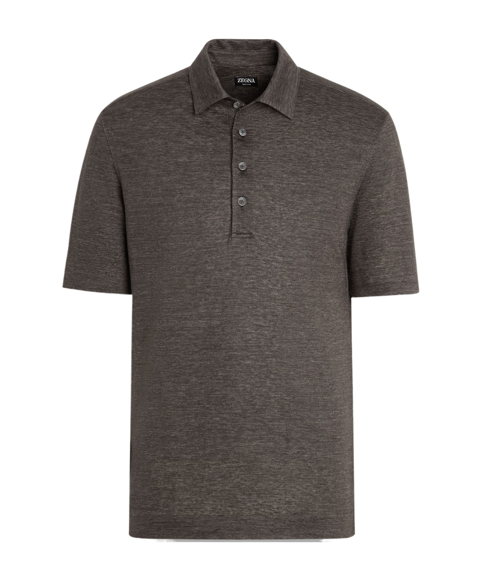 Zegna Oasi Lino Short-sleeved Polo Shirt In Brown