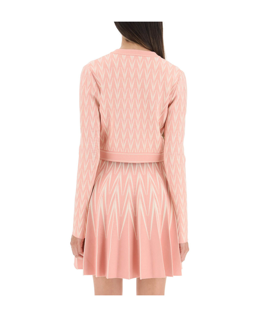 Alexander Mcqueen Abstract Pattern Knitted Cardigan In Pink
