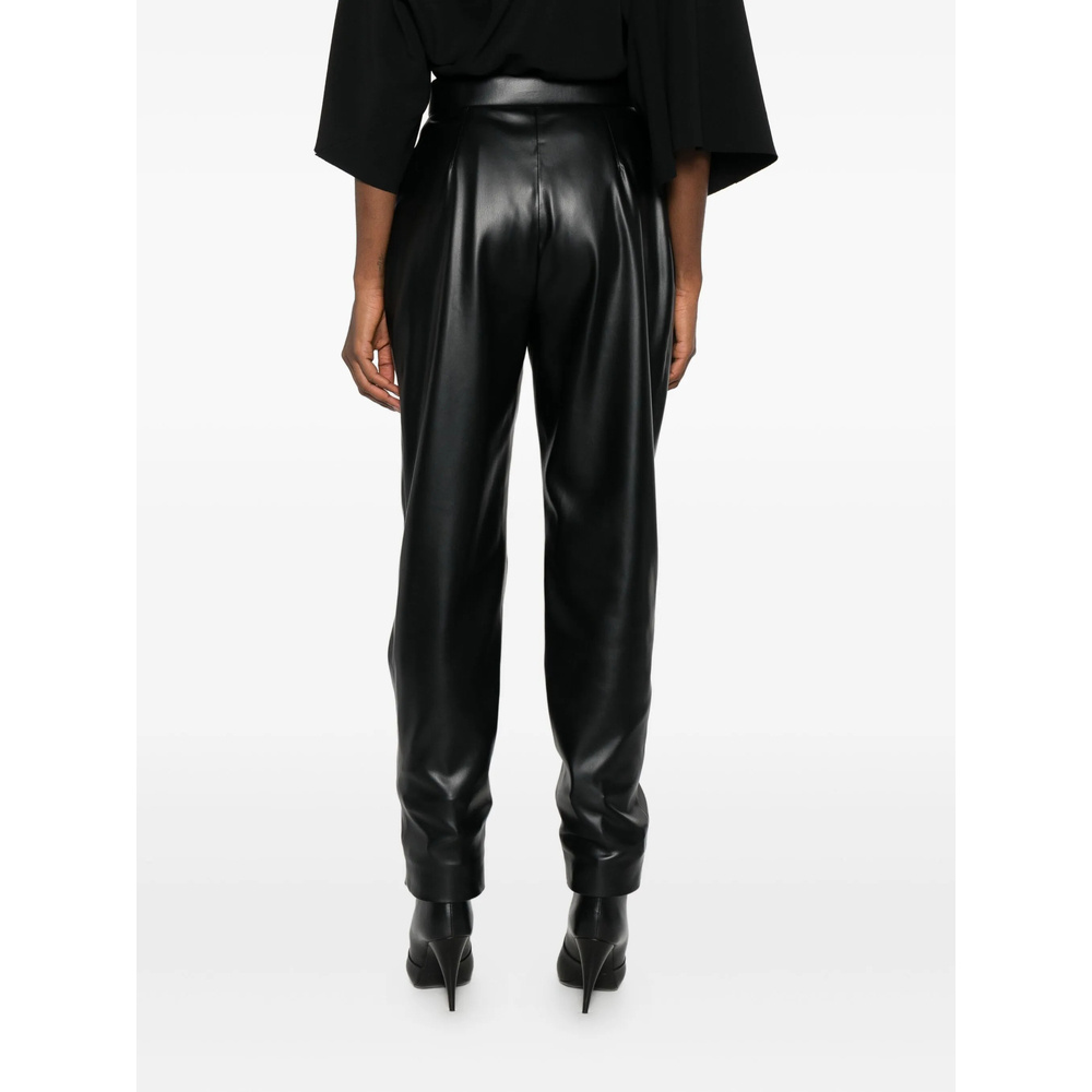 Balmain Faux-leather Trousers In Black