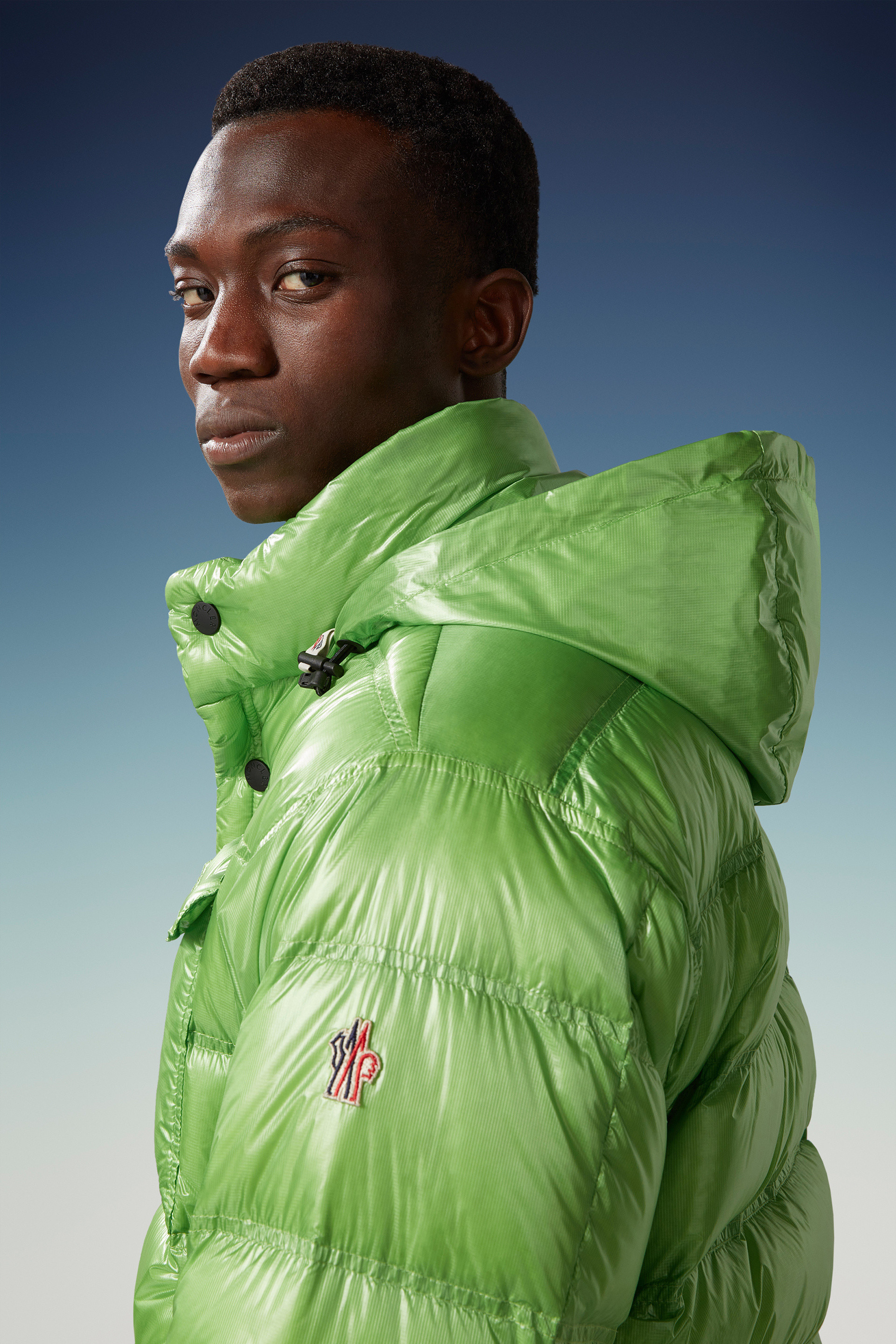Shop Moncler Raffort Short Down Jacket In Green