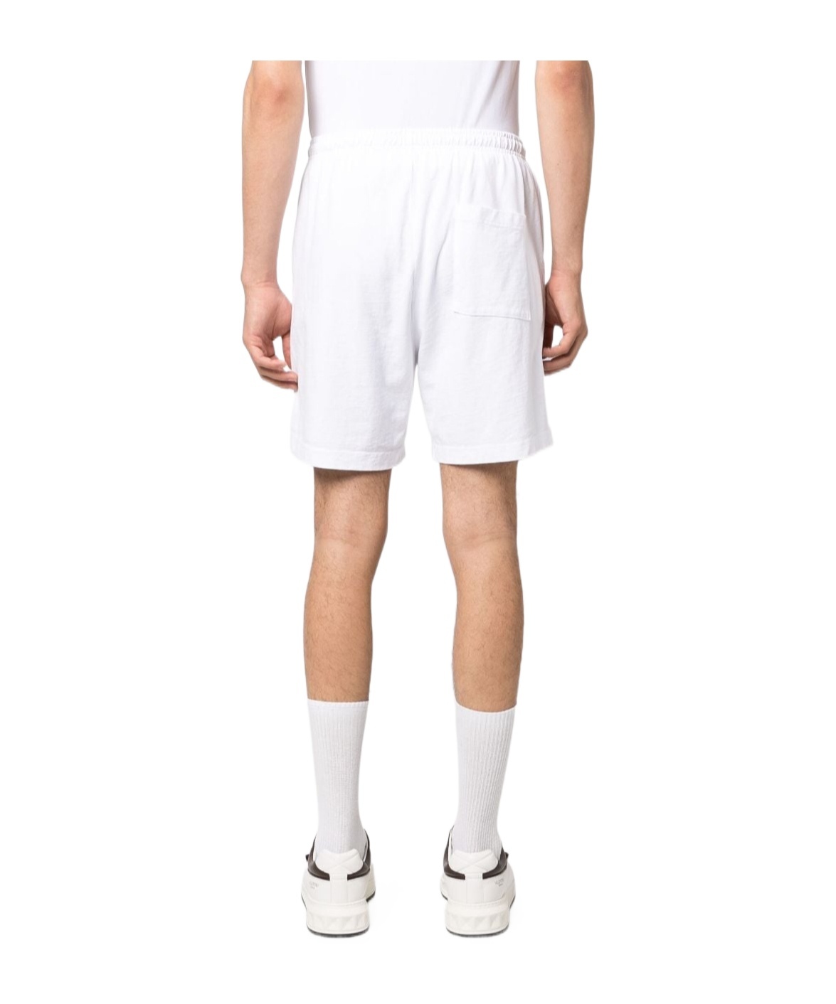 Shop Sporty And Rich Logo-print Track Shorts In White