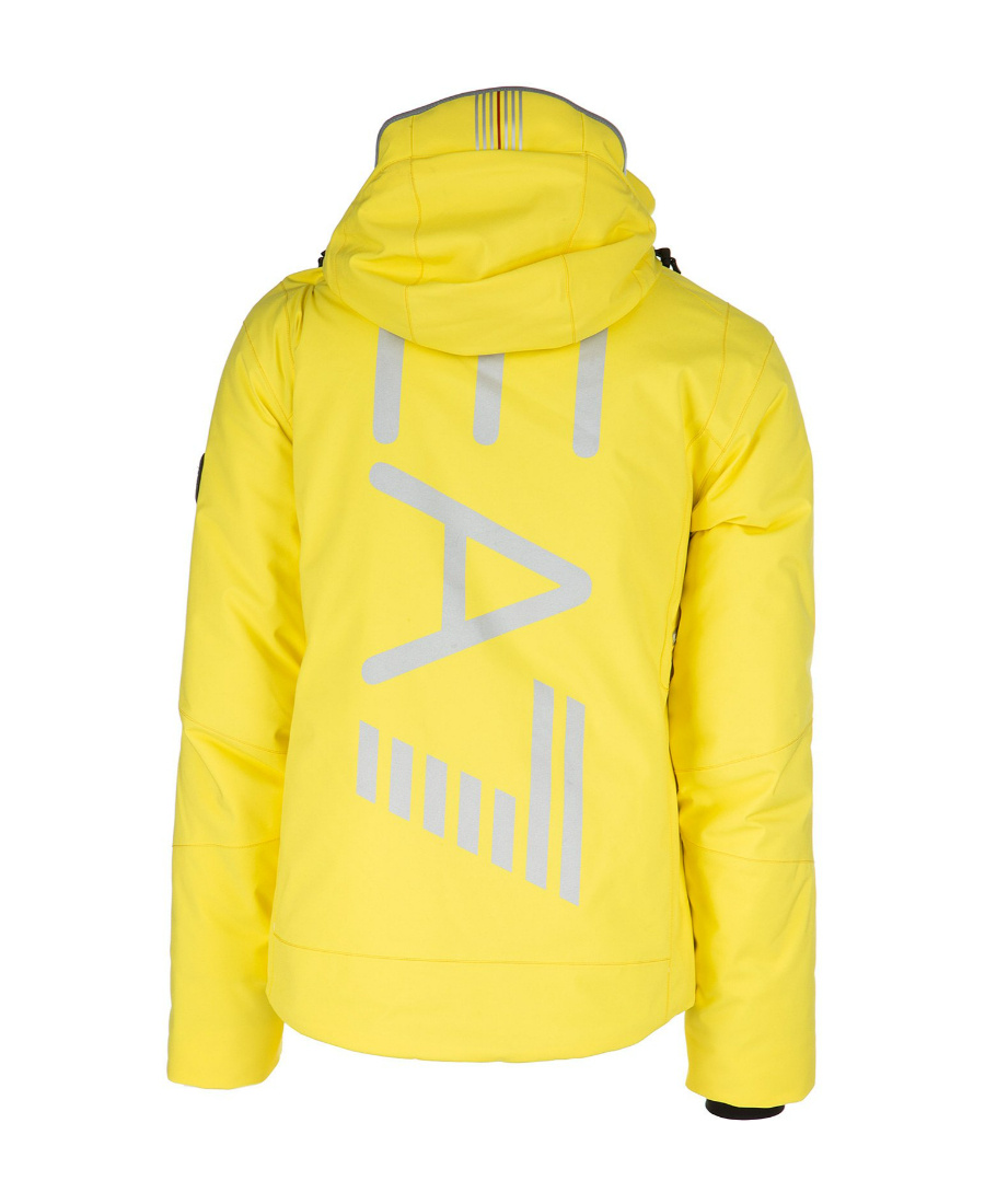 Ea7 Logo Zipper Cotton Suit In Yellow