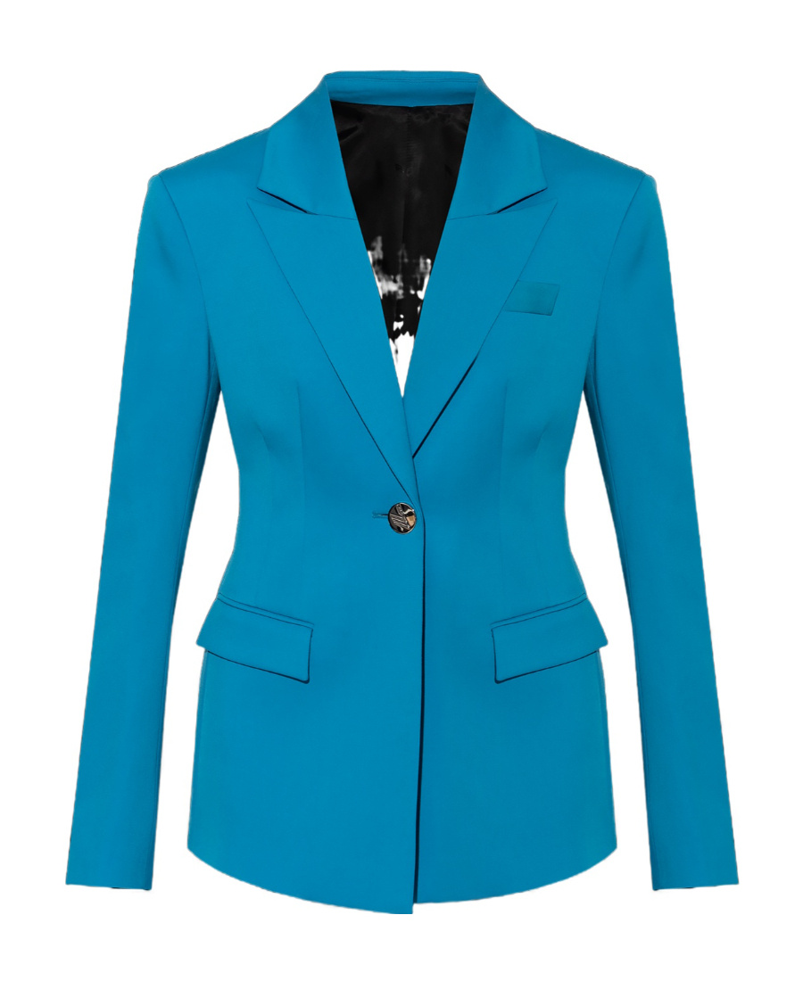 Attico Single-breasted Wool Blazer In Blue