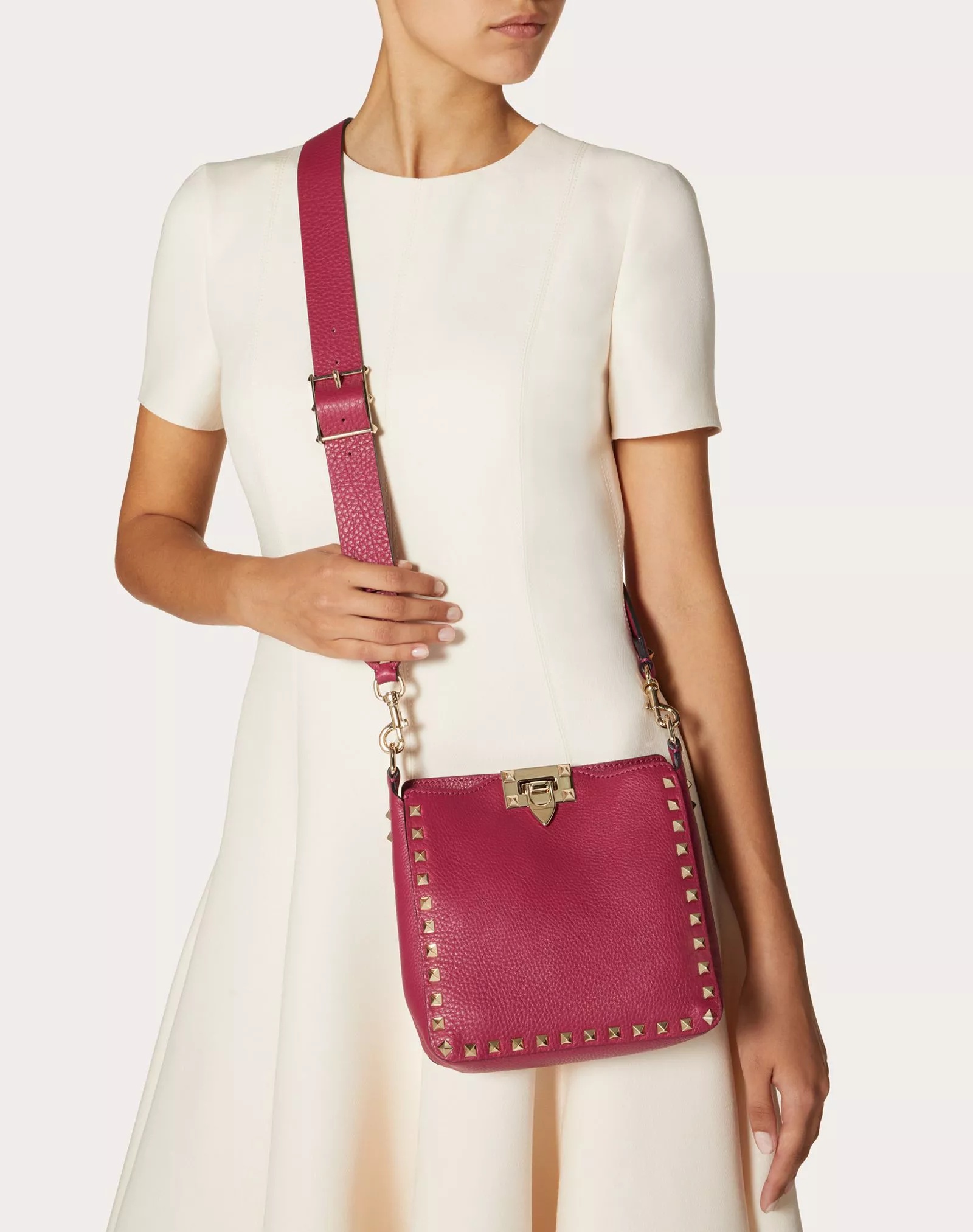 Valentino Mini Rockstud Shoulder Bag In Red
