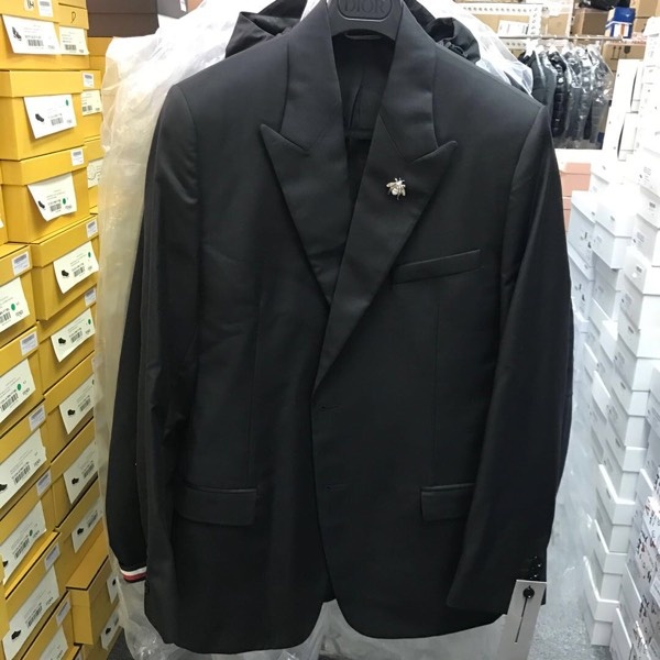 Dior Bee-decorated Suit Coat In Black