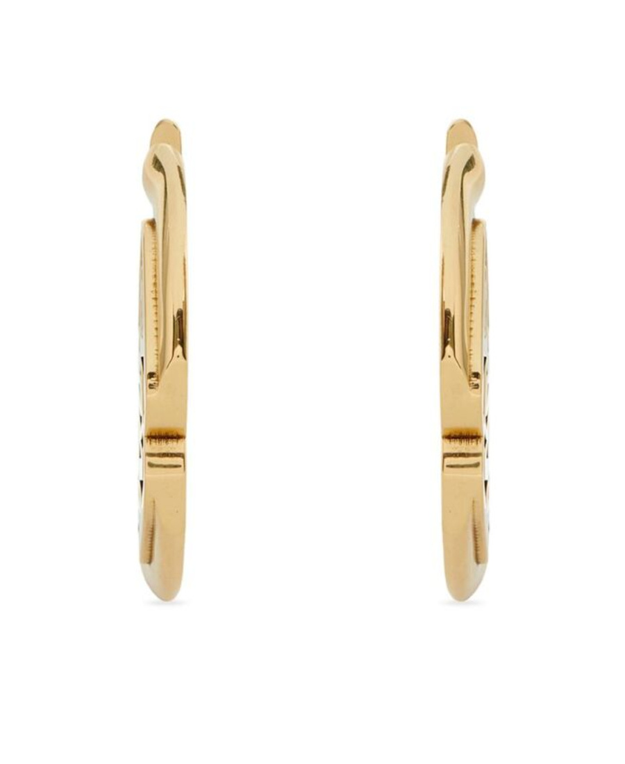 Alexander Mcqueen Seal-logo Cut-out Detailed Hoop Earrings In Yellow
