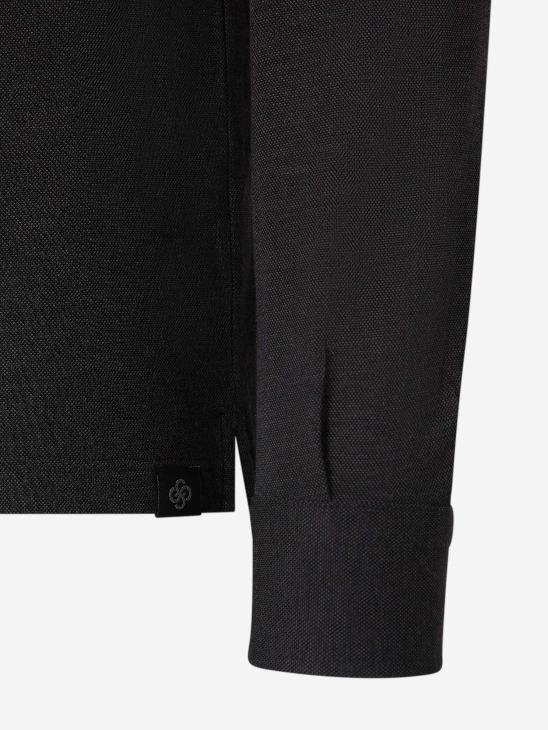 Gran Sasso Long-sleeve Button Polo Shirt In Black