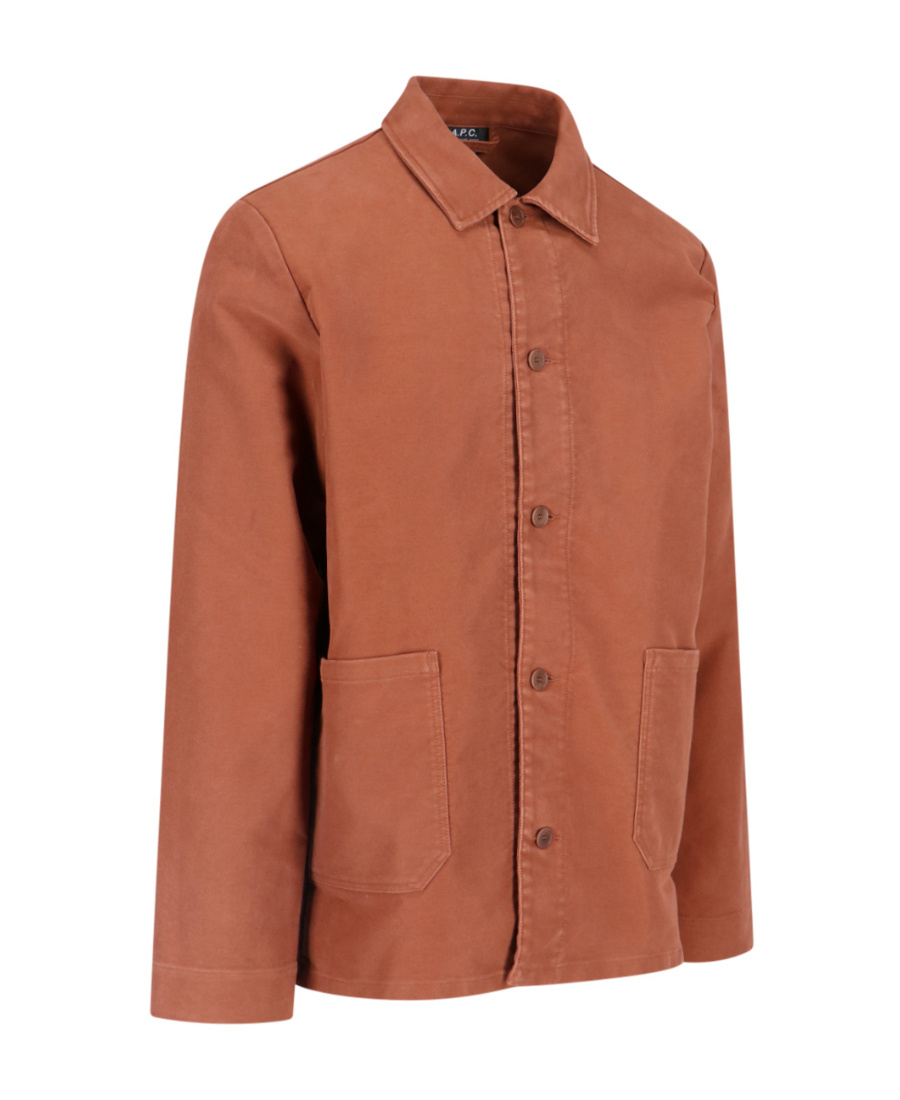 Apc Cotton Shirt Jacket In Brown