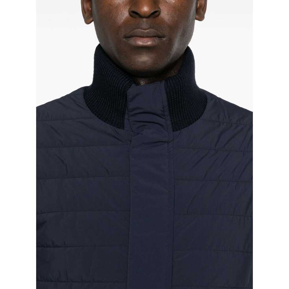 Herno Men Nylon And Wool Bomber Jacket In Black
