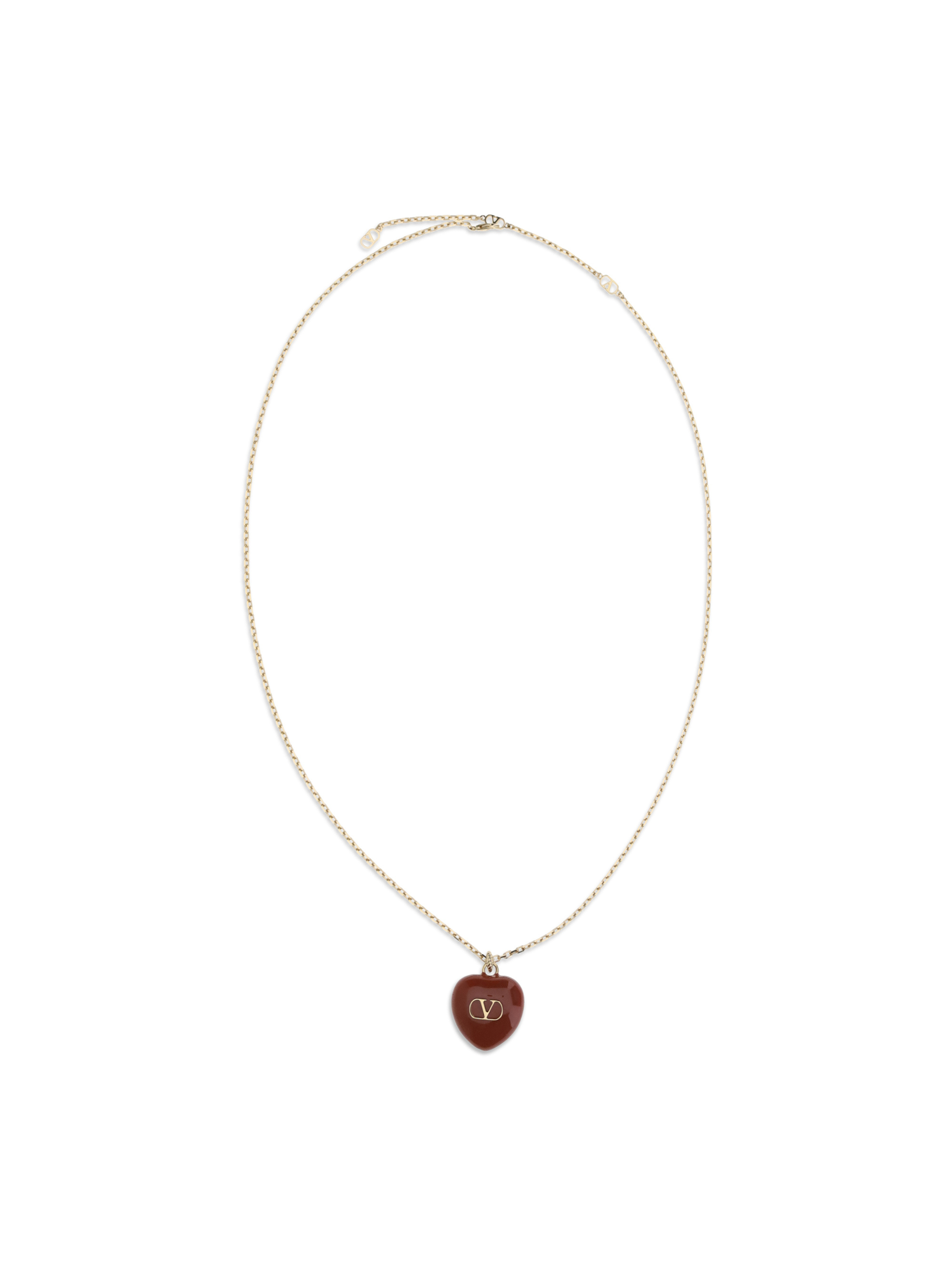 Valentino Logo Necklace In Metallic