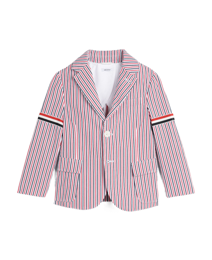 Thom Browne Pinstripe Tailored Blazer In White