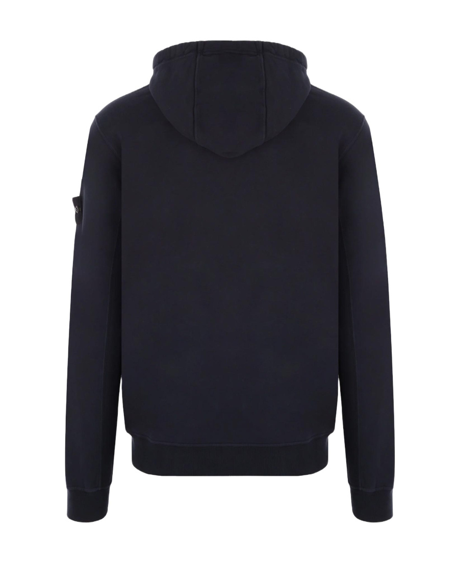 Stone Island Patch Zipper Hoodie In Blue
