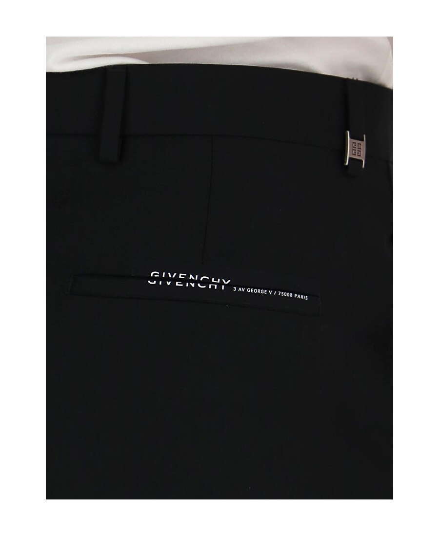 Givenchy Split Logo Detail Tailored Trousers In Black