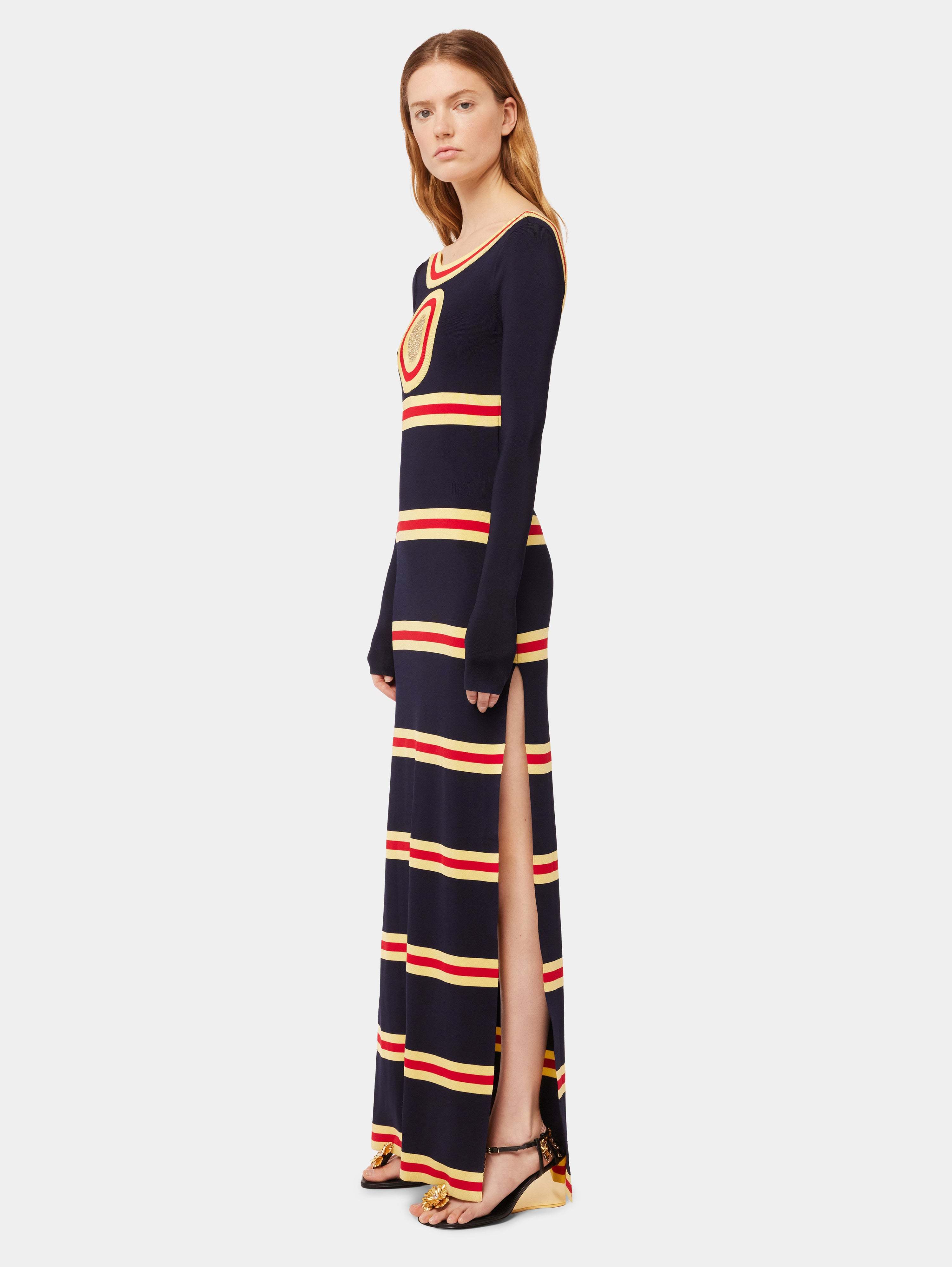Rabanne Logo Long-sleeved Dress In Black