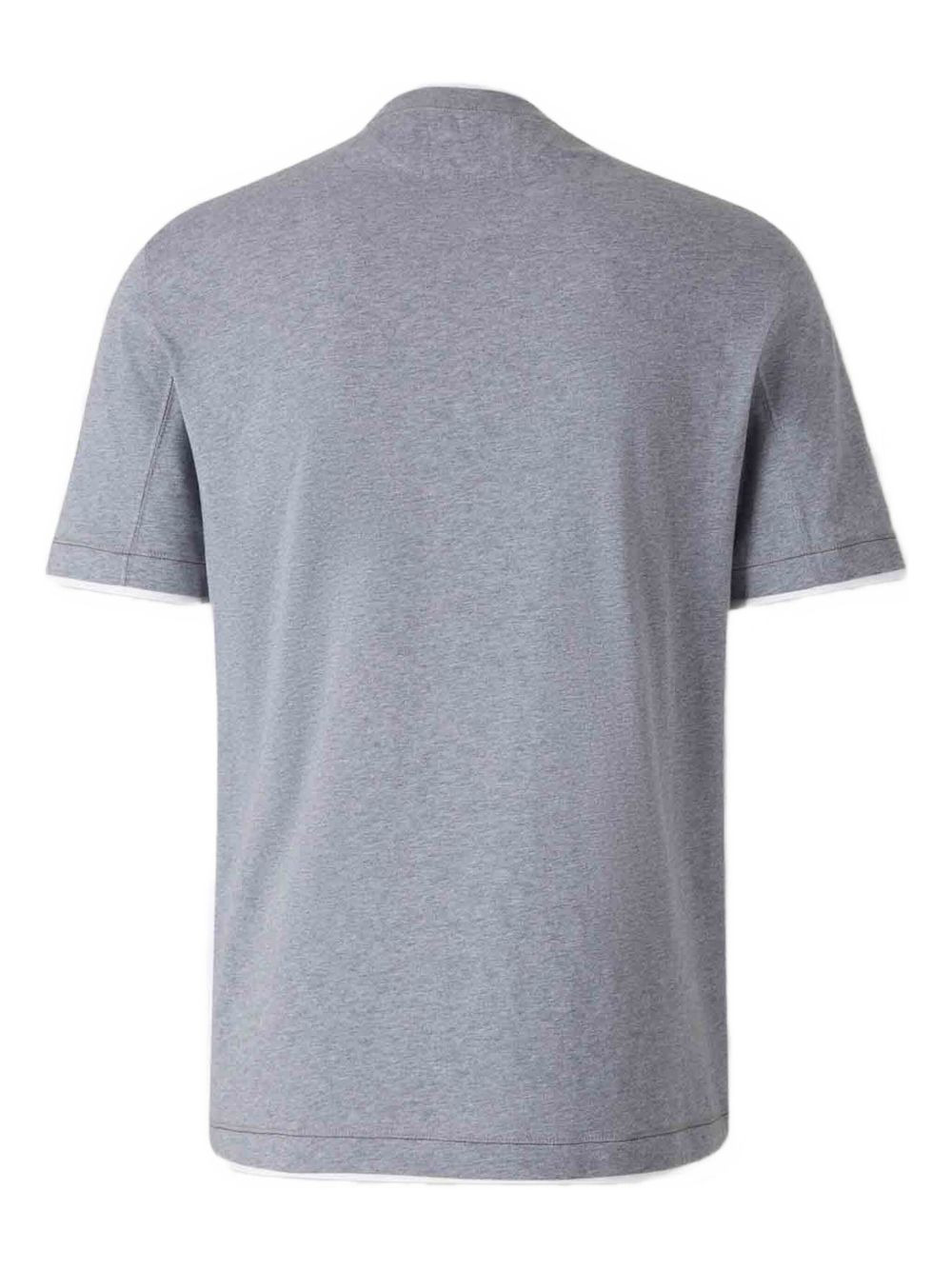 Brunello Cucinelli Layered Crewneck T-shirt Stitch Detailing In Gray