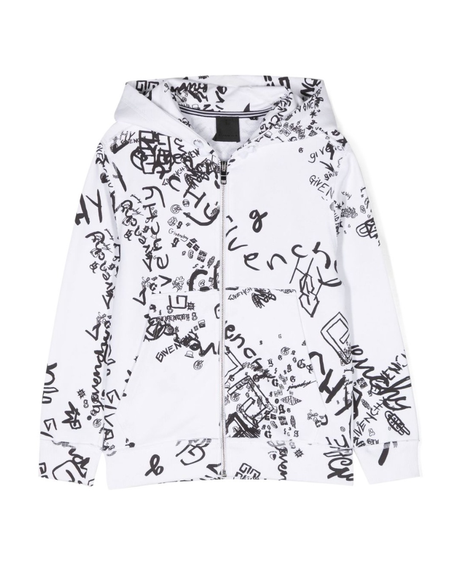 Givenchy Graffiti Printed Zipper Jacket In White