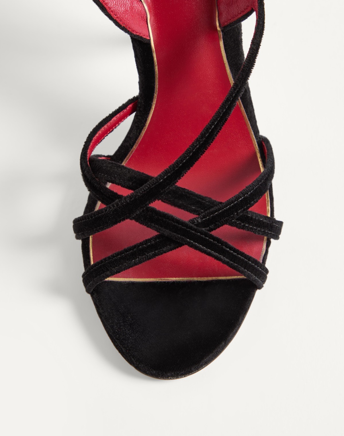 Valentino Garavani Fetishique Velvet Sandal 105mm Woman Black 42 In Black