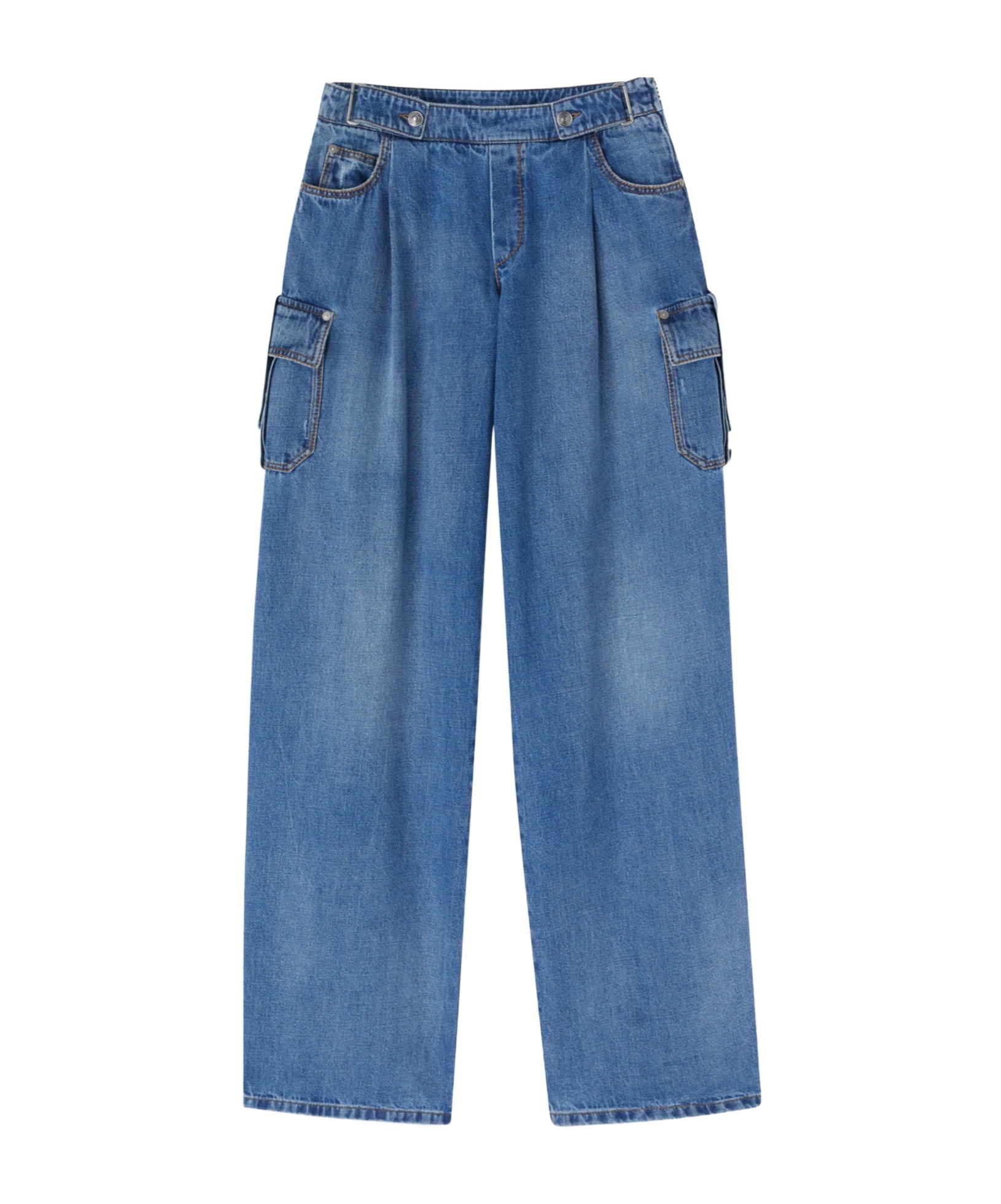 Ermanno Scervino Pleated-front Cargo Jeans In Gray