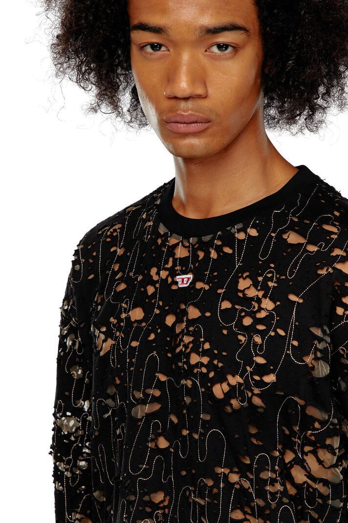 Diesel Jersey "t-boxt-ls-devor" In Black