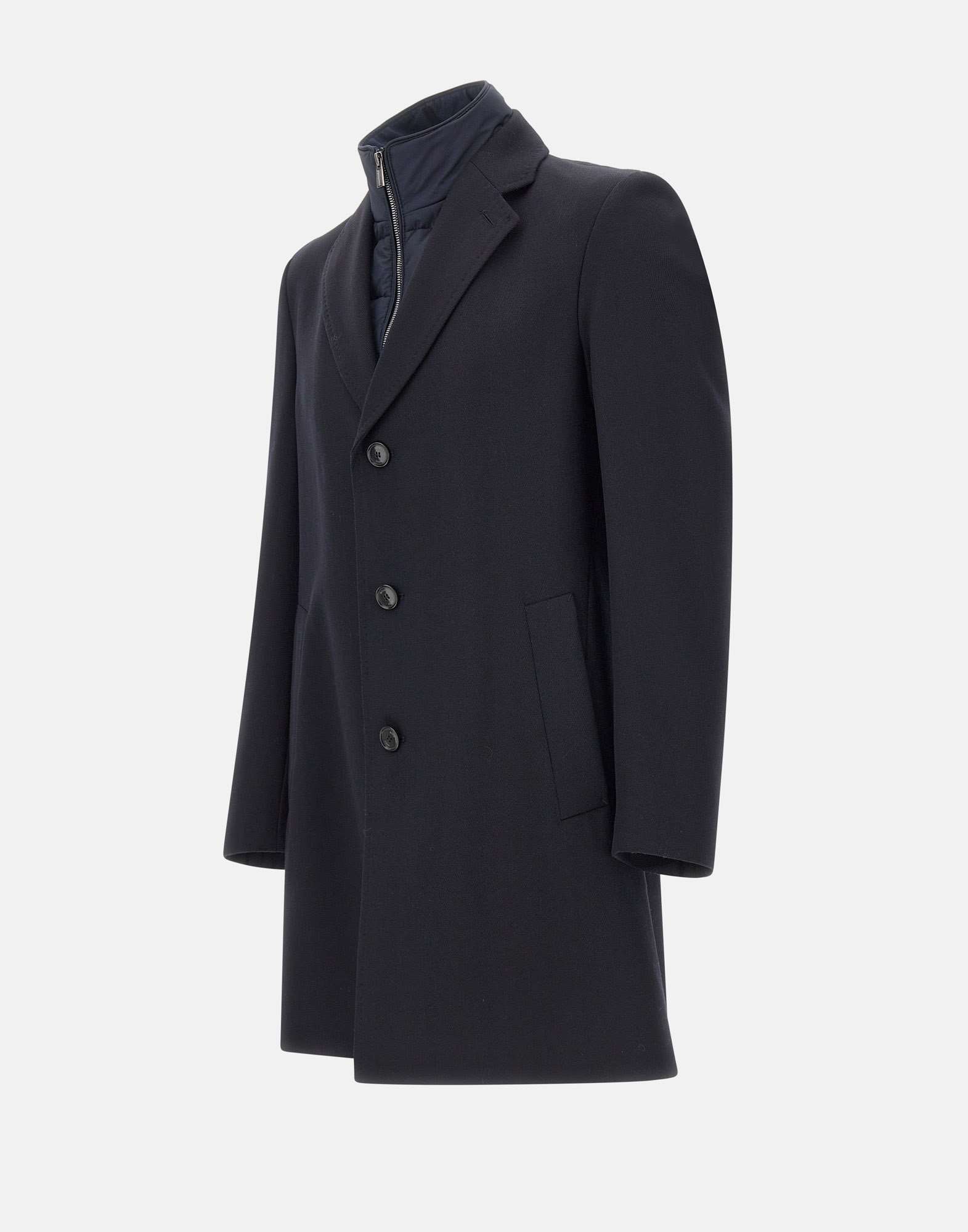 Hugo Boss Boss Boss Black Coat With Inner Vest In Black