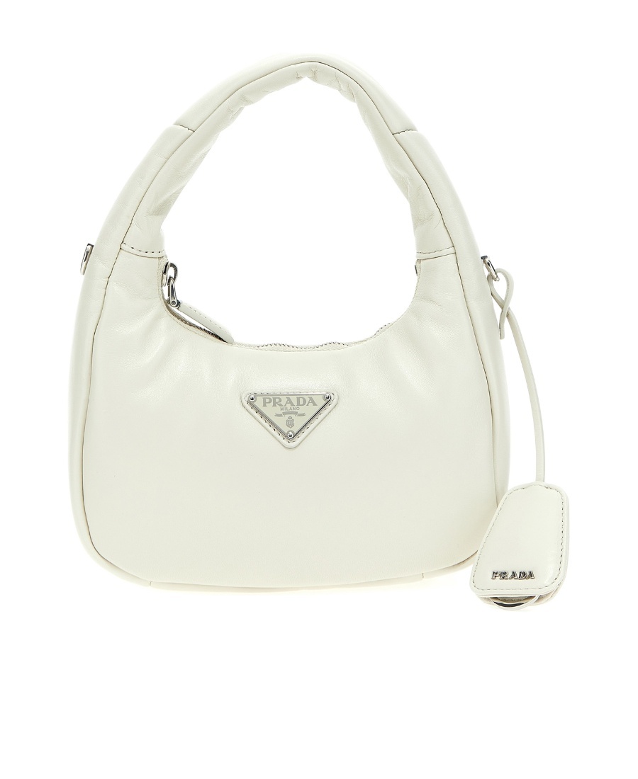 Shop Prada Logo-plaque Padded Tote Bag In White
