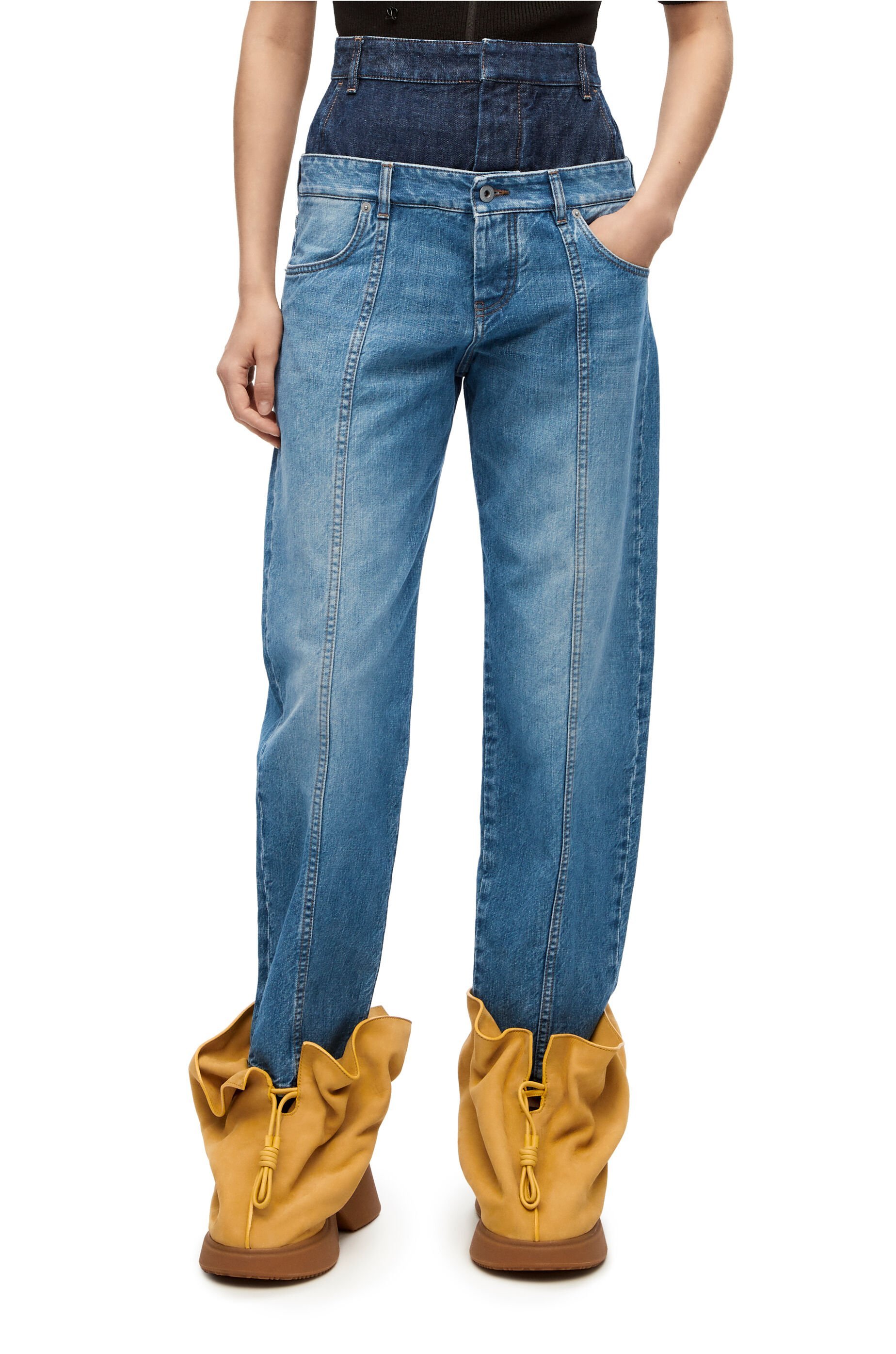 Loewe Trompe L'oeil Jeans In Denim In Blue