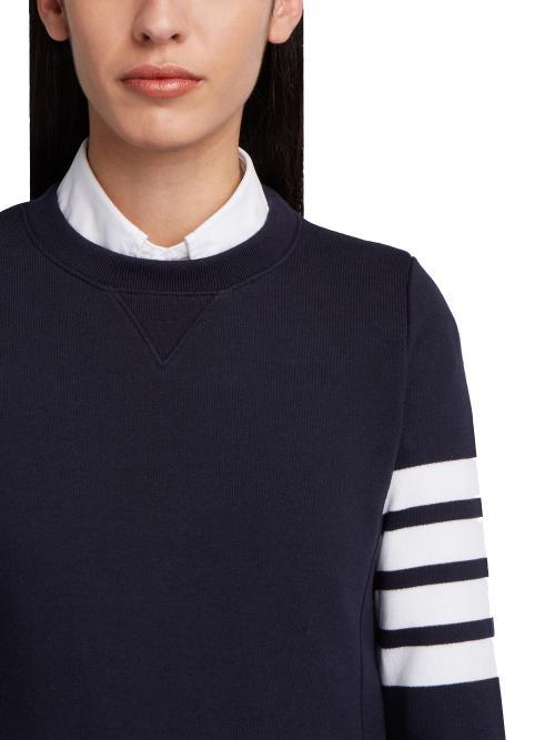 Thom Browne 4-bar Stripe Crewneck Sweatshirt In Blue