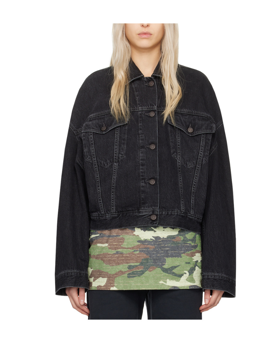 Acne Studios Denim Jacket - Relaxed Cropped Fit In Black