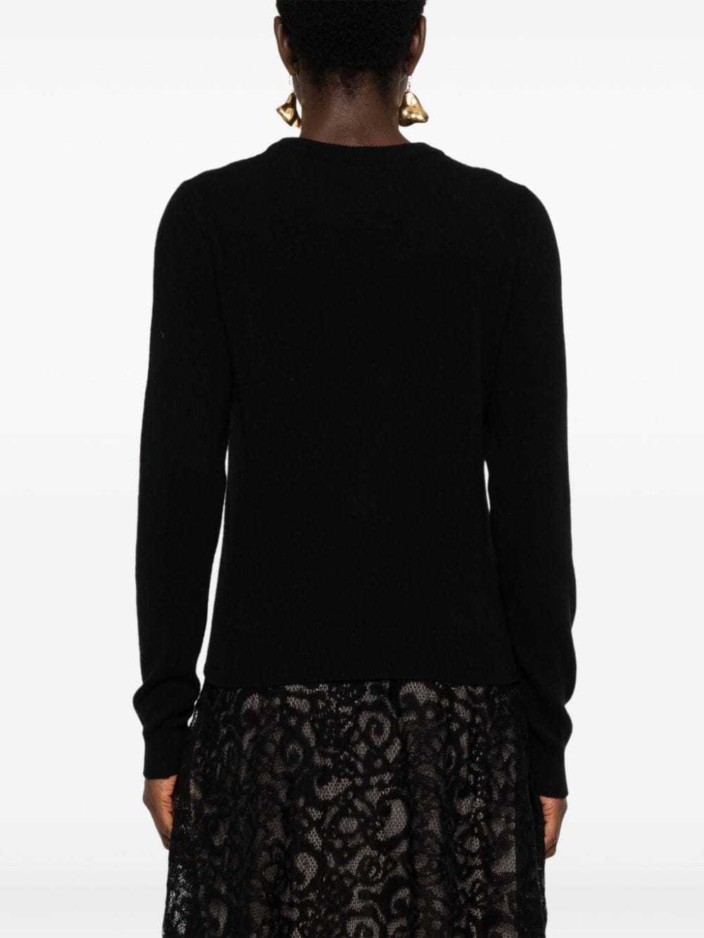 Moschino Black Wool Sweater With Logo In Black