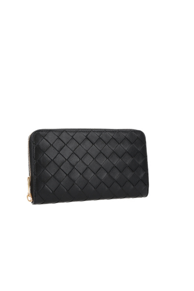 Bottega Veneta Intrecciato Leather Wallet In Black