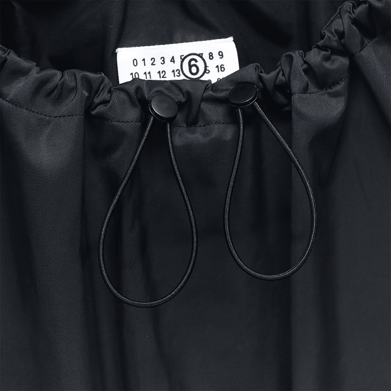 Mm6 Maison Margiela Drawstring-neck Cargo Minidress In Black