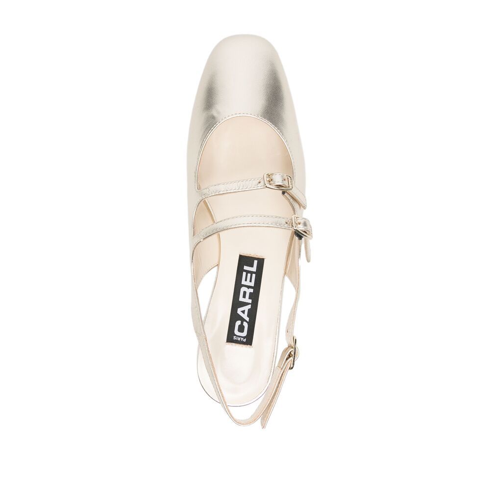 Carel Paris Shee-heeled Mary Jane Sandals In White