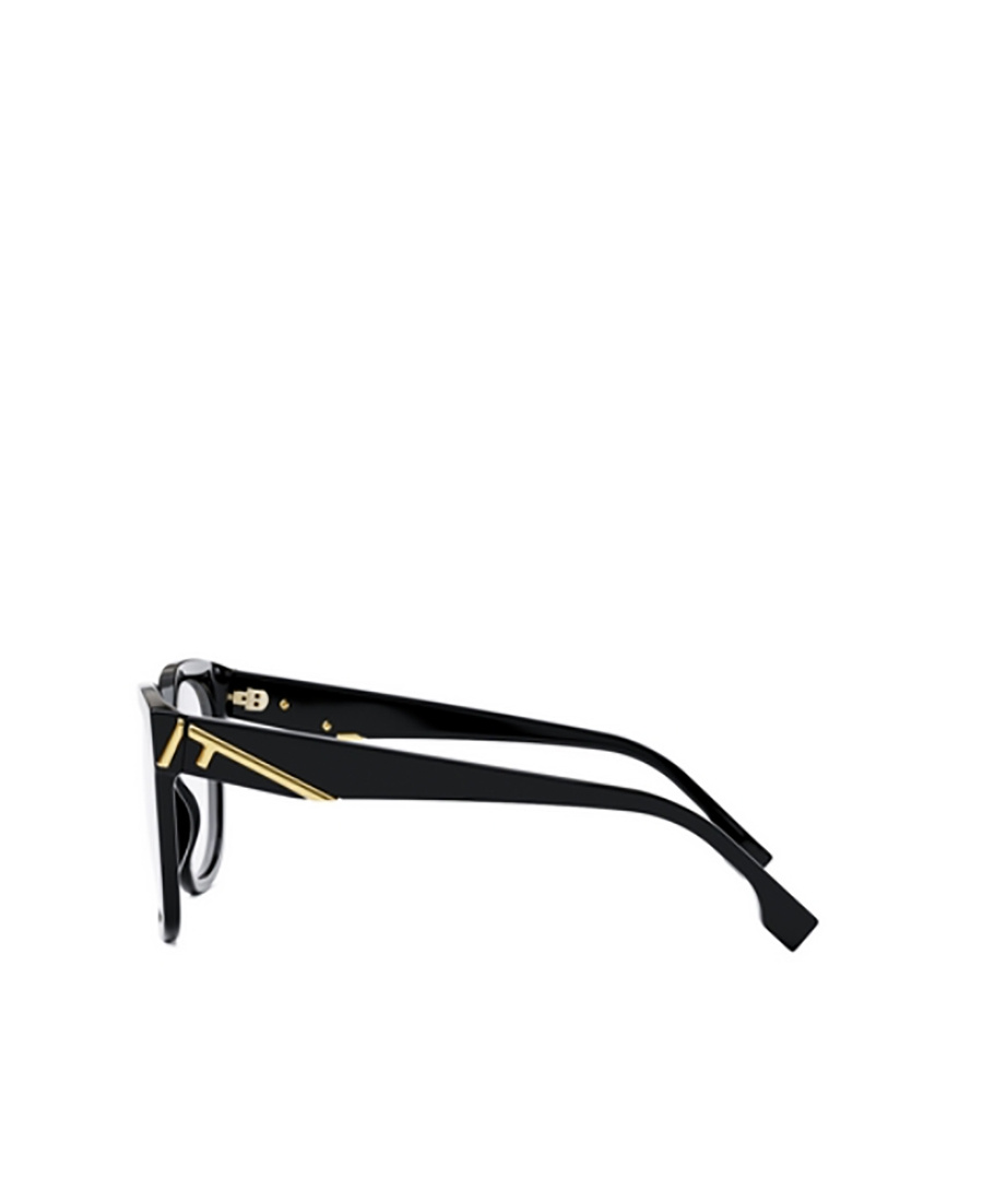 Fendi Logo-plaque Round-frame Glasses In Black