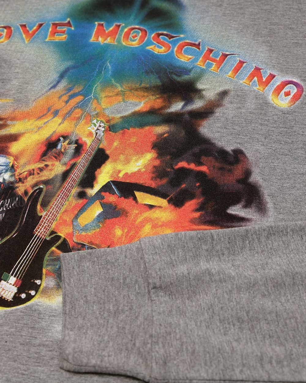Moschino T-shirt With Round Neck And Long Sleeves In Gray