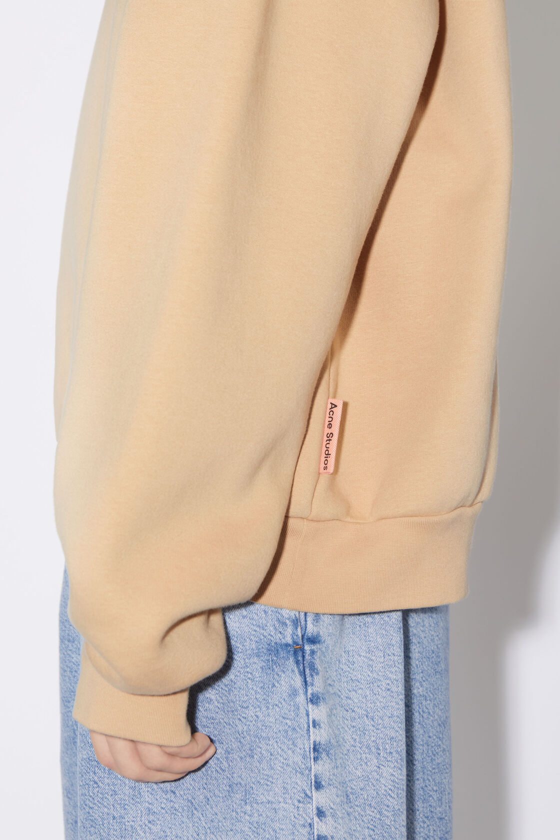 Acne Studios Brushed-fleece Crew-neck Sweatshirt In Nude