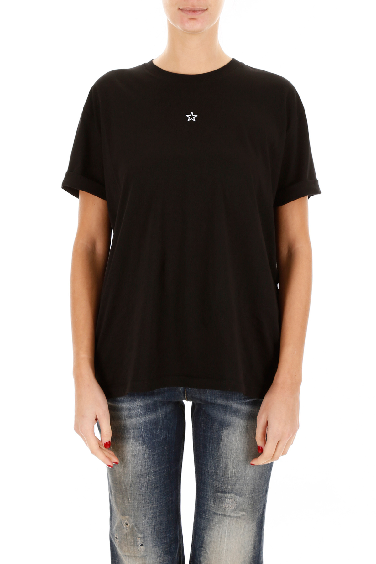 Stella Mccartney Embroidered Mini Star T-shirt In Black
