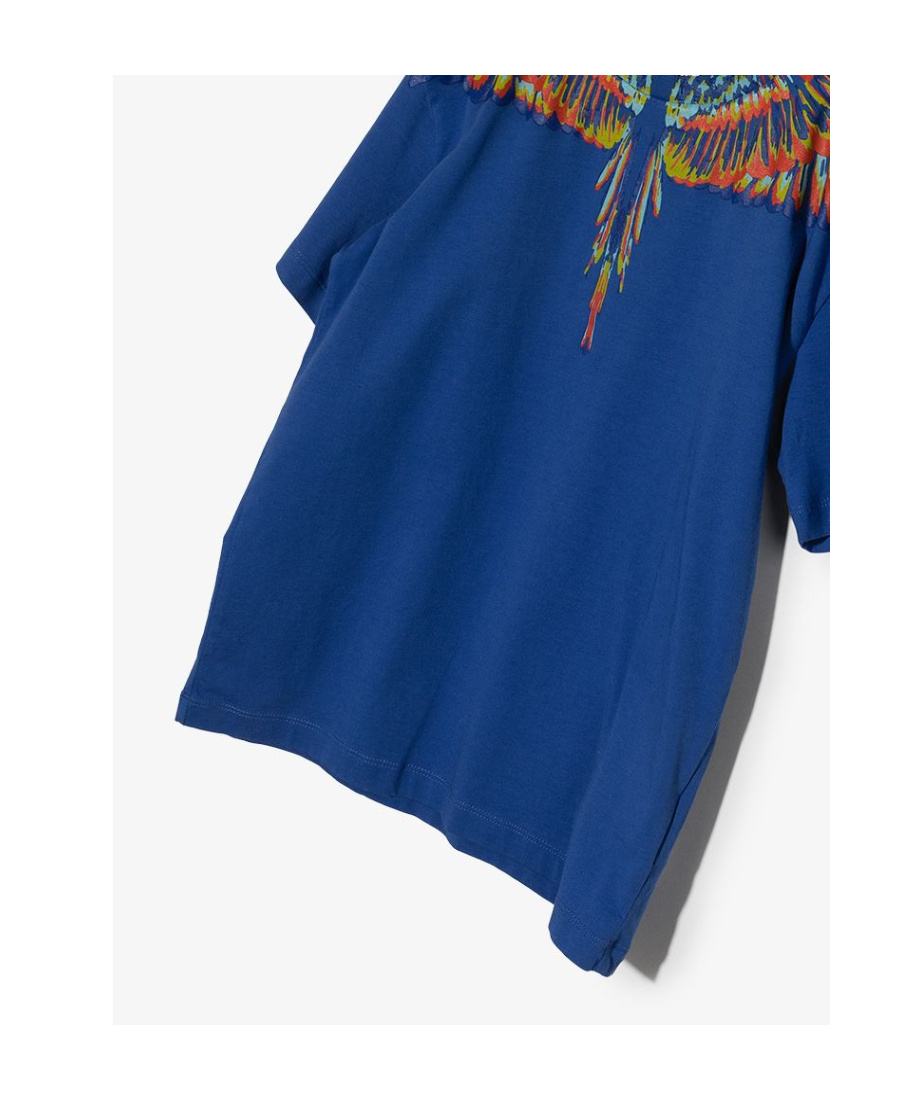 Marcelo Burlon County Of Milan Wings-print Cotton T-shirt In Blue