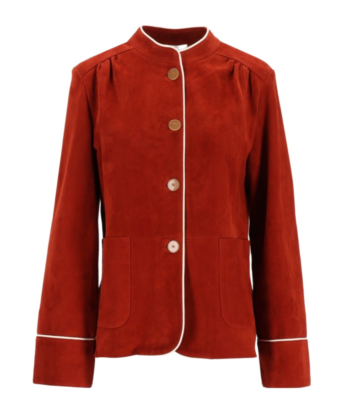 Forte Forte Suede Band Collar Jacket In Red