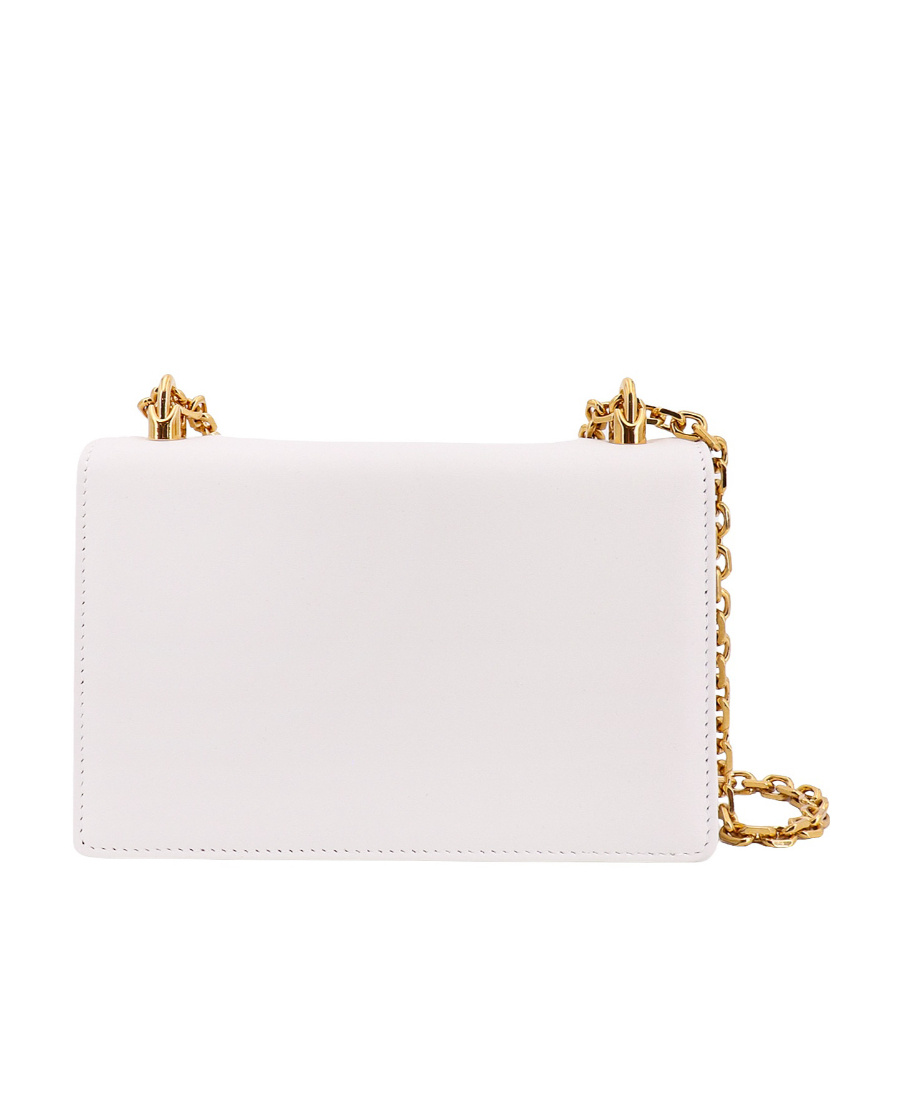 Dolce & Gabbana Logo-plaque Lambskin Crossbody Bag In White
