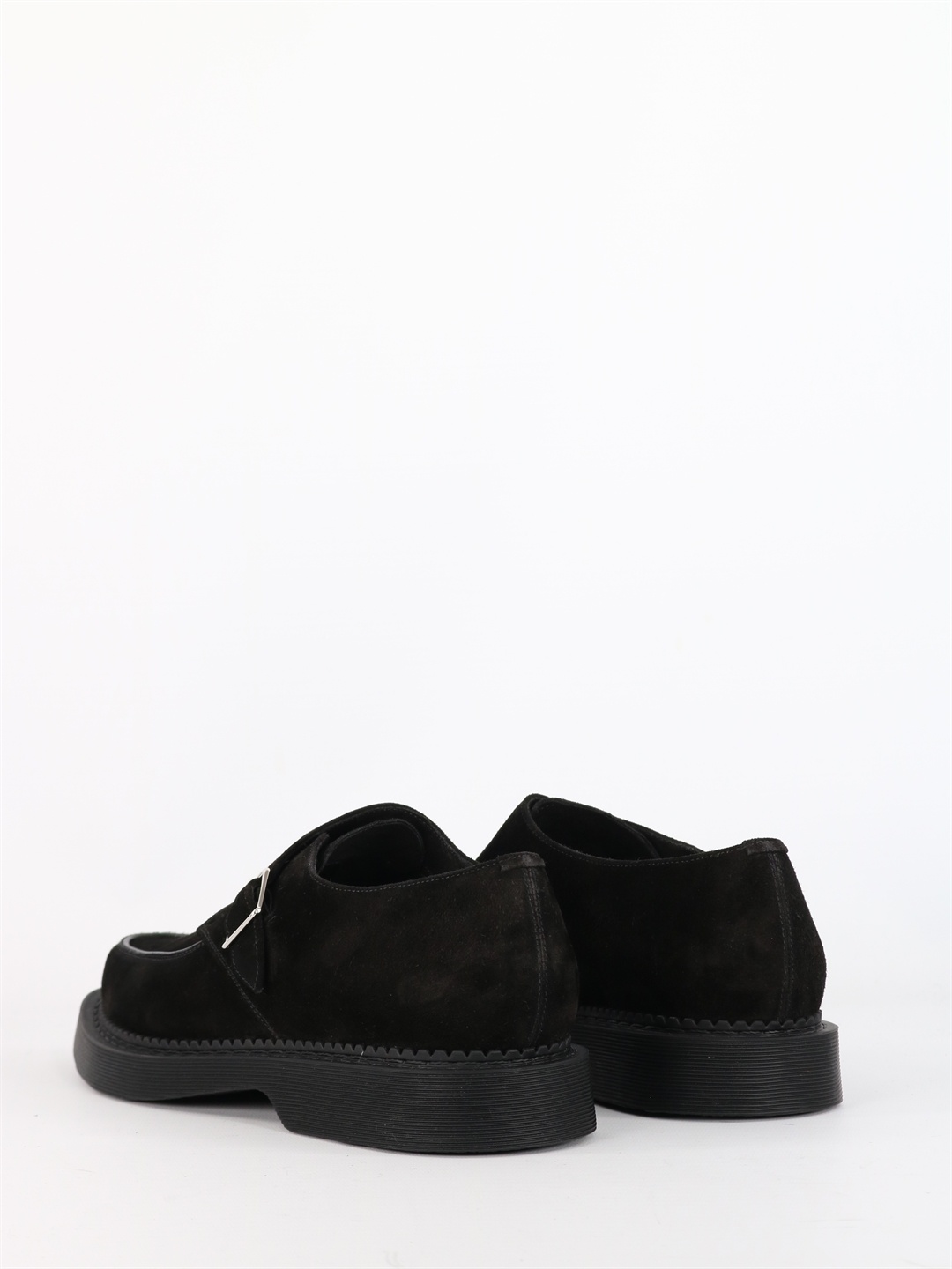 Saint Laurent Buckle-fastening Almond-toe Loafers In Black