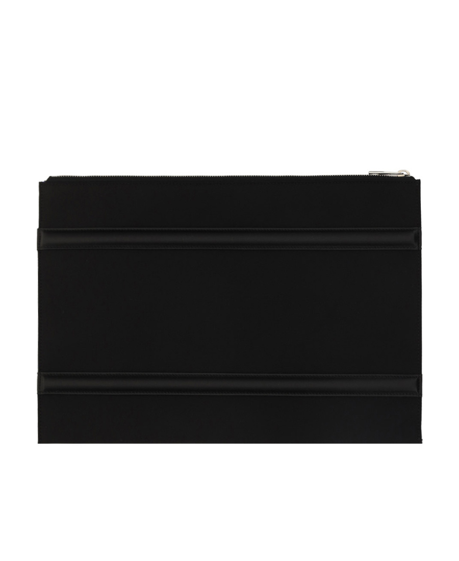 Alexander Mcqueen Harness Logo-print Clutch Bag In Black