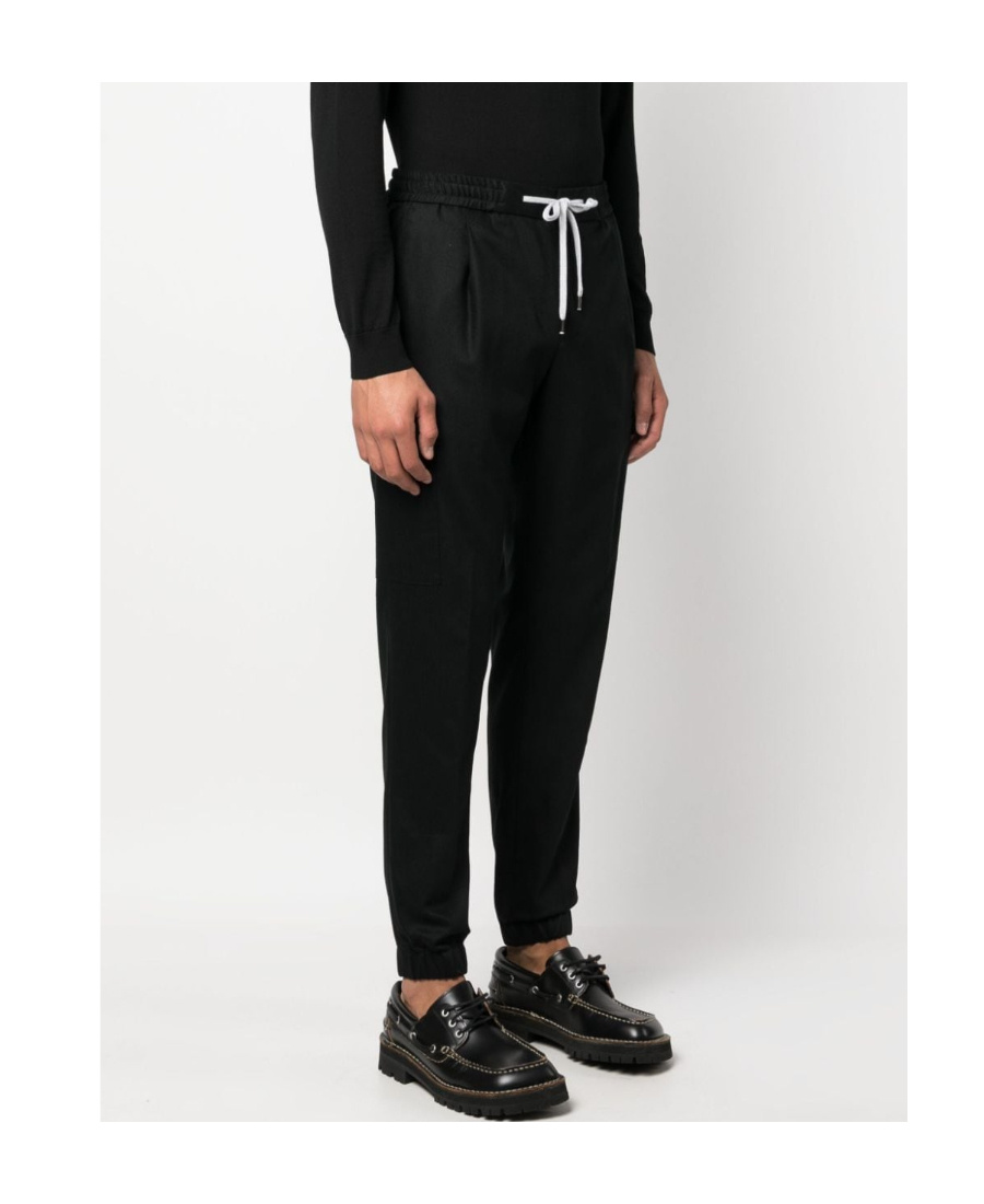 Pt Torino Cargo-pocket Tapered Trousers In Black