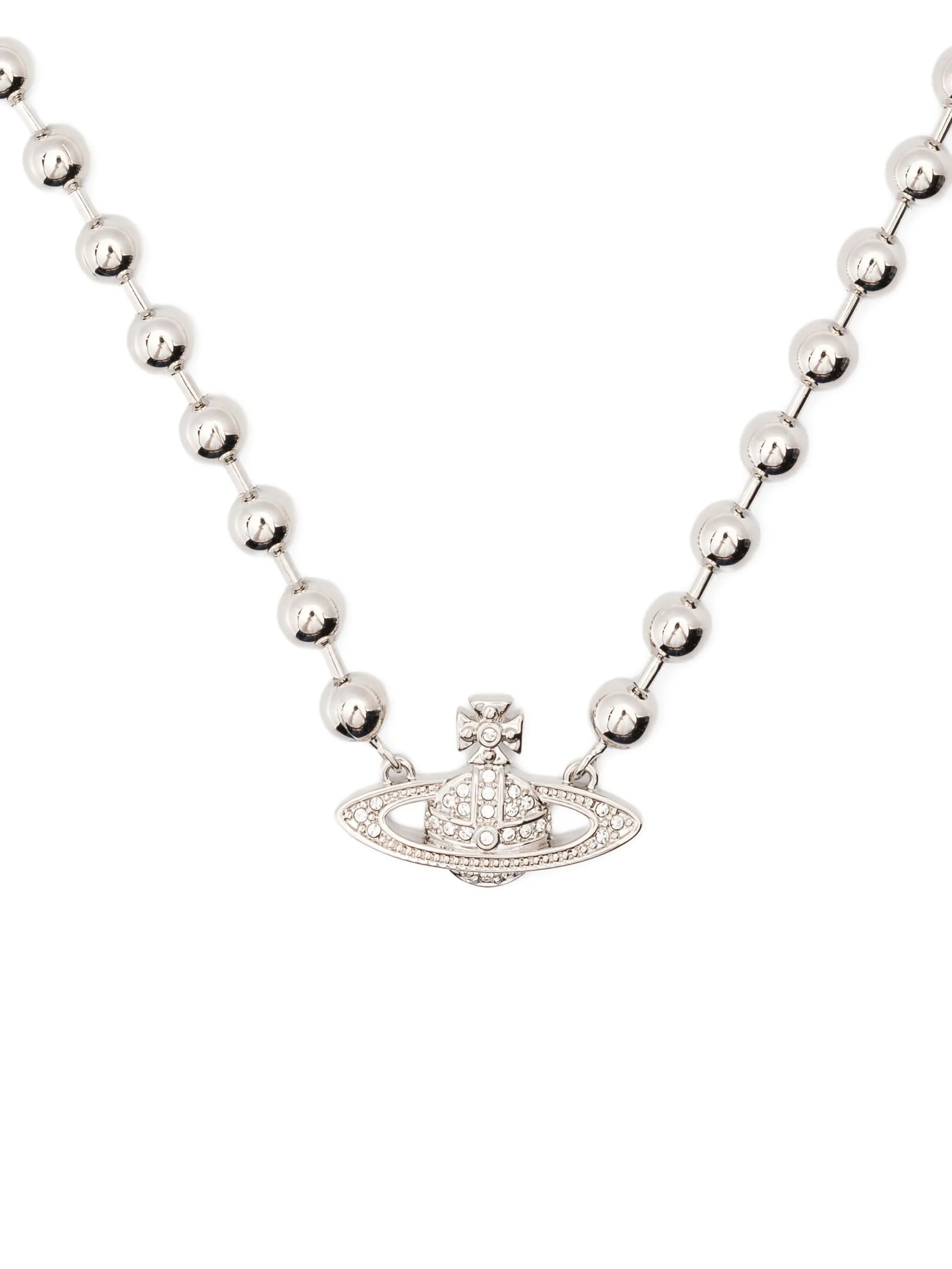 Vivienne Westwood Thames Mini Bas Relief Choker Accessories In Silver