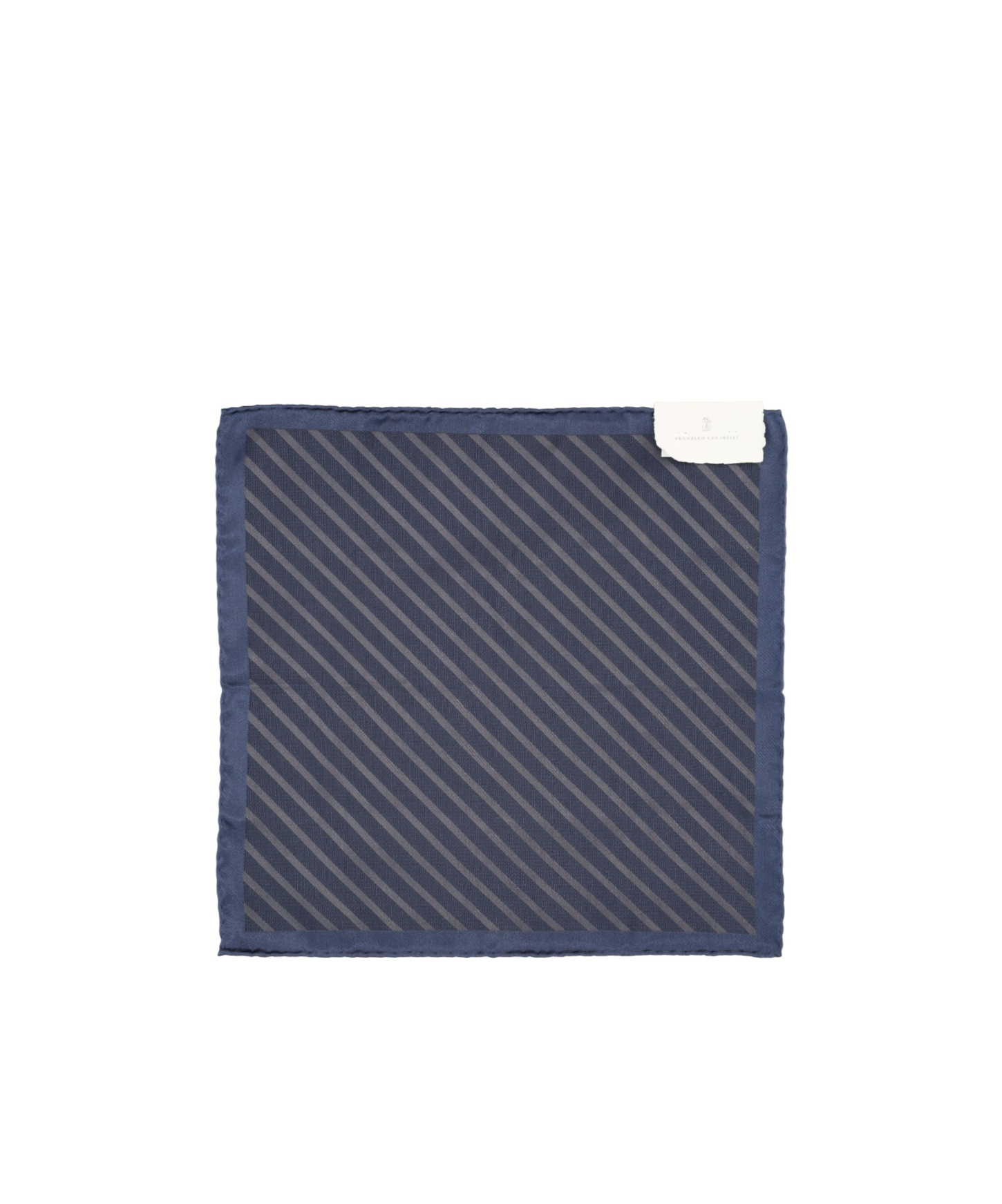 Brunello Cucinelli Striped Pocket Square In Blue