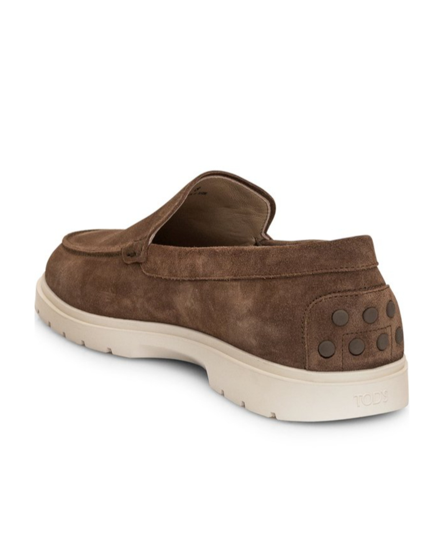 Tod's Men Suede Slipper Moccasin In Brown