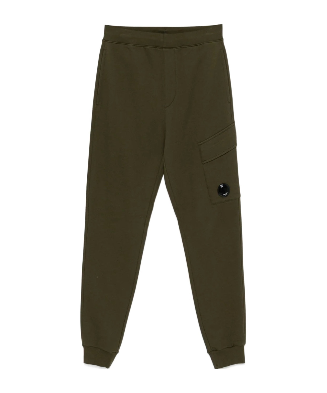C.p. Company Lens-detail Cargo Track Pants In Green