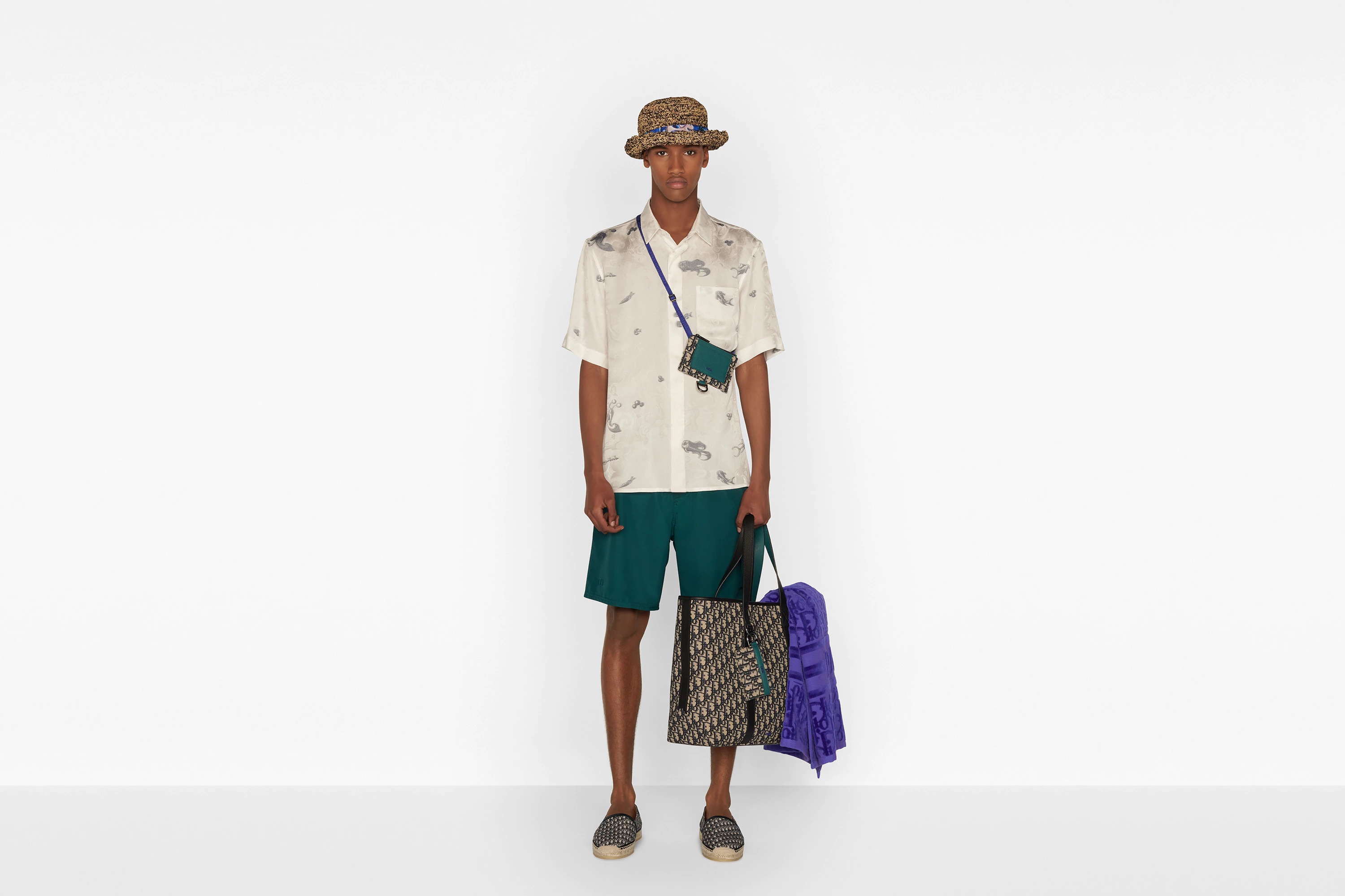 Dior Cd Icon Swimming Trunks In Green