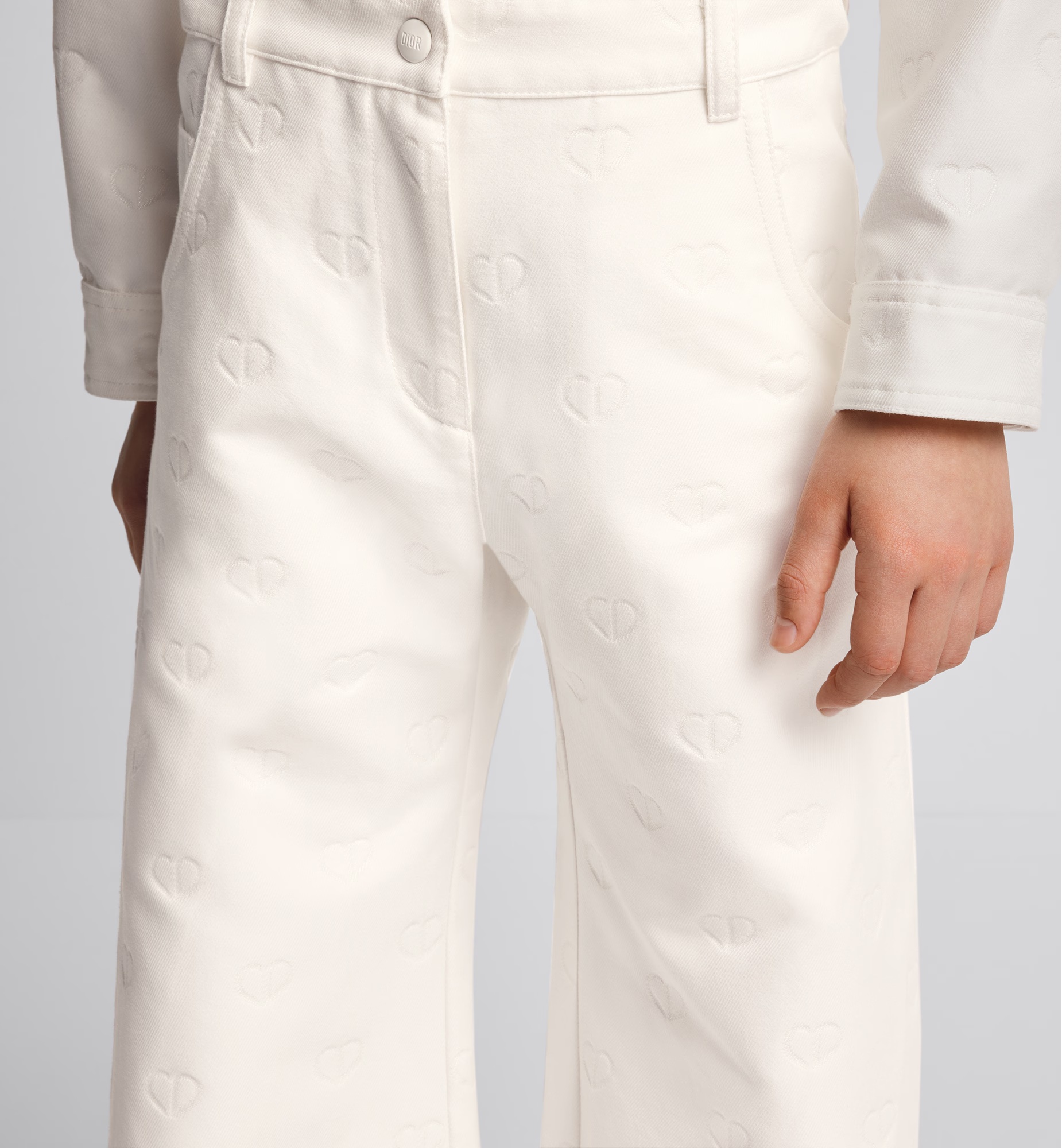 Dior Belt-loop Casual Pants In White