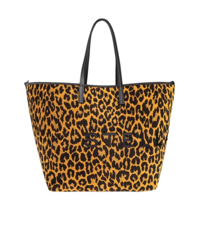 Stella Mccartney Leopard Print Shoulder Bag In Brown